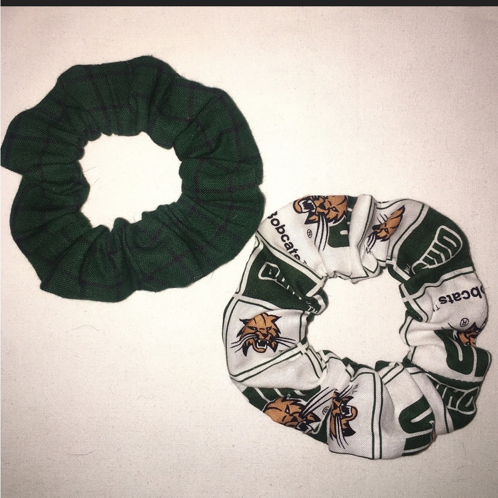 NWT Ohio University Bobcats Hair Scrunchies 2 Pack Made in the USA